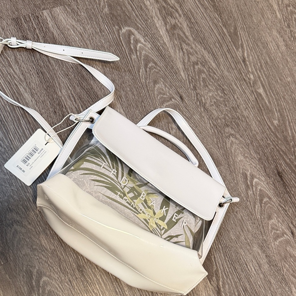 Ted Baker White and Clear Panel Crossbody Bag